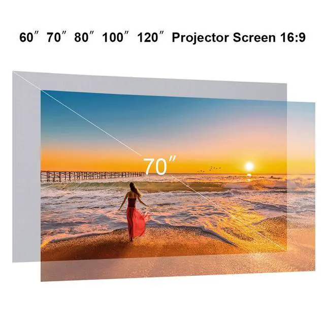 Alt view image 2 of 7 - 80-inch Portable Projector Screen HD 16:9 Frameless Video Projection Screen Foldable Wall Mounted for Home Theater Office Movies