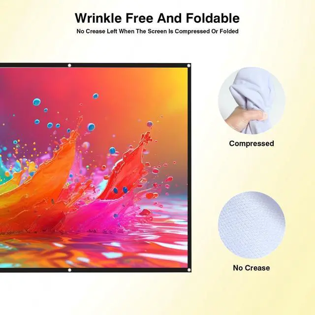 Alt view image 4 of 6 - Projector Screen - 100 inch Projector Screen 16:9 4K HD Foldable Portable Projector Movies Screen for Home Theater Outdoor Indoor Projection Screen,Support Double Sided Projection,Enioy Movie Nights