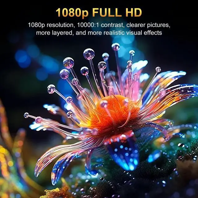 Alt view image 2 of 7 - Projector with WiFi and Bluetooth, Pericat 4K Supported Native 1080P Projector, Portable Movie Outdoor Projector for Home Theater, Mini Projector Compatible with PC, HDMI, USB, TV Stick, PS5