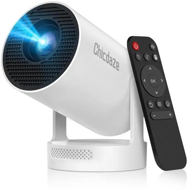 Main image of Mini Projector with WiFi and Bluetooth, Smart Portable Projector with 4K Support, 5w Sound Base Speaker, 260 ANSI, 210° Rotation, Auto Keystone Correction for Home Bedroom Outdoor, HY300 Plus