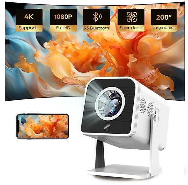 Main image of Mini Projector,Home Movie Projector (With Built-in Bluetooth and Speaker), Native 1080P, Compatible With 4K, Supports Smartphones/Laptops/TV Sticks /PS5/HDMI/USB, For Indoor and Outdoor Use