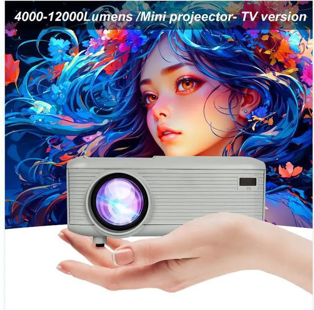 Alt view image 2 of 7 - Mini Bluetooth Projector(Phone HDMI Cable Included), Portable Outdoor Projector, Native 1080P Projector, Compatible 4K, Supports Android/iPhone/TV Stick/Laptop/PS5/HDMI/USB, Indoor and outdoor use