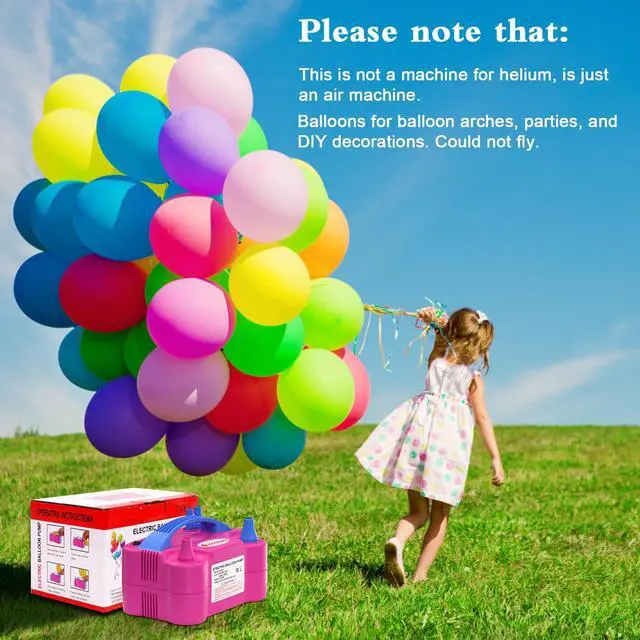 Alt view image 7 of 7 - Electric Balloon Pump, Portable Electric Balloon Blower Machine Inflator Air Pump Dual Nozzle 110V 600W for Party Decorations