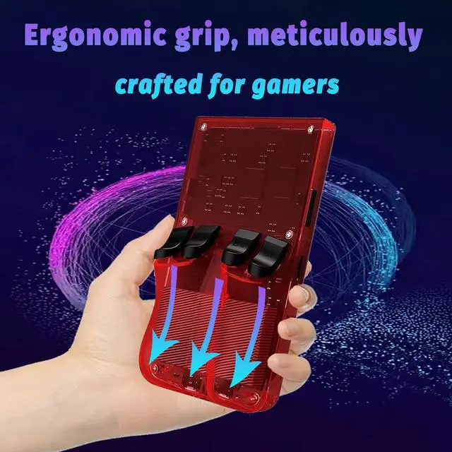 Alt view image 5 of 7 - R36max Retro Handheld Game Console,64gb Memory,4000mah Battery, 18000 Pre-Installed Games ,4.0-Inch IPS Hd Screen Portable Retro Gaming Console,Suitable for Travel and Home Use (Red) (Red, 64, GB)