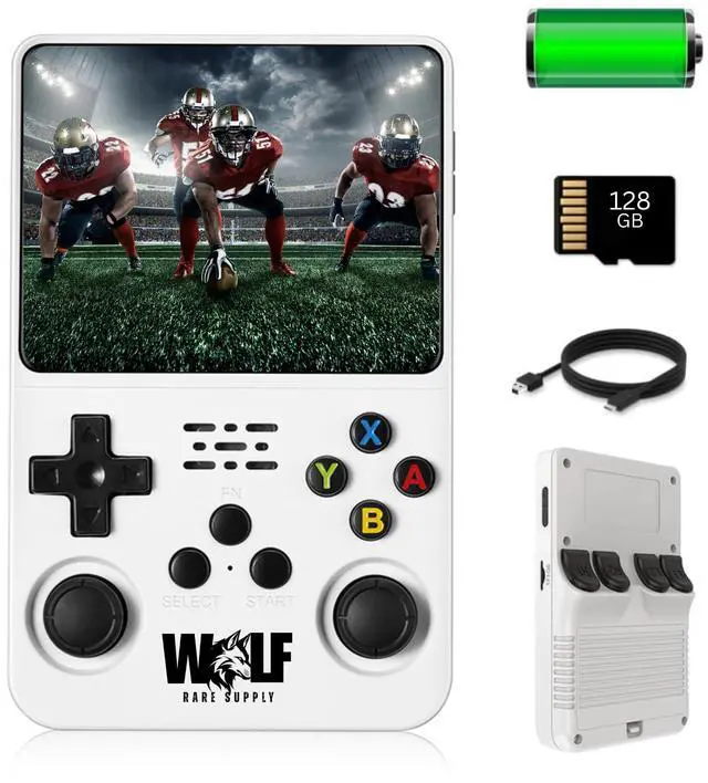 Main image of R36S Retro Handheld Game Console 128GB 20,000+ Games, 3.5 HD IPS Screen, Portable Arcade Gaming System, 4000mAh Battery, Dual Joystick, Expandable Storage Retro Video Game Console (White)