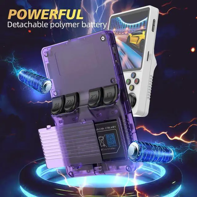 Alt view image 3 of 5 - R36plus Handheld Retro Game Console 4.0-inch IPS Screen,Preloaded with Classic Games,Portable Pocket Video Gaming with Valentine's Card & Premium Gift Box (Purple)