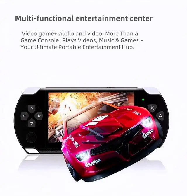 Alt view image 5 of 7 - 4.3-Inch Retro Handheld Game Console - with Classic Games, Portable Video Game Player with TV Connection, Supports MP4/MP3/eBook Playback, Rechargeable Battery & TF Card Expansion (Black)