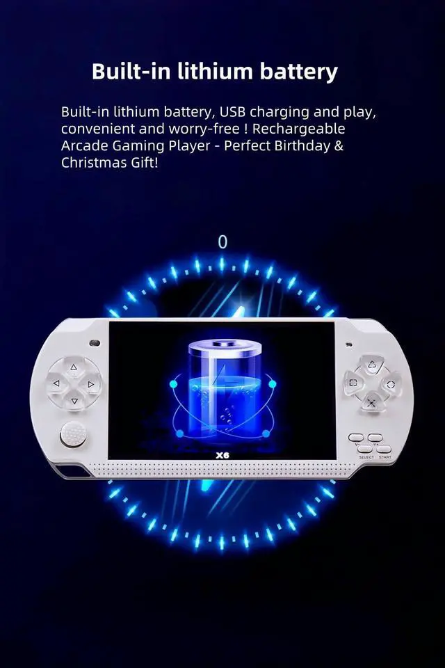 Alt view image 7 of 7 - 4.3-Inch Retro Handheld Game Console - with Classic Games, Portable Video Game Player with TV Connection, Supports MP4/MP3/eBook Playback, Rechargeable Battery & TF Card Expansion (Black)