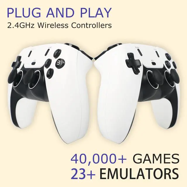 Alt view image 2 of 6 - Wireless Retro Game Console Stick with 40000+ Games, Video Game Console 23+ Emulators Classic Games, 4K HDMI Output for TV, Plug & Play Retro Gaming Stick with Dual 2.4G Controllers