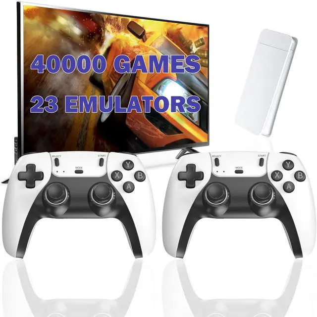 Main image of Wireless Retro Game Console Stick with 40000+ Games, Video Game Console 23+ Emulators Classic Games, 4K HDMI Output for TV, Plug & Play Retro Gaming Stick with Dual 2.4G Controllers