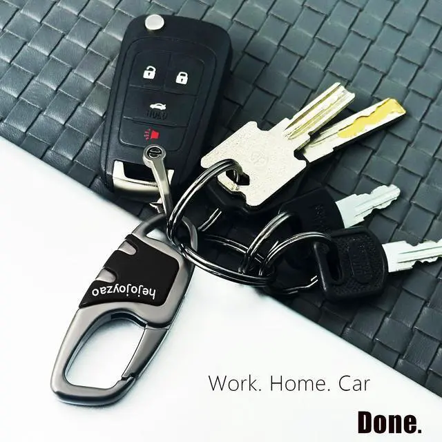 Alt view image 4 of 7 - Keychain with Carabiner Clip, 4 Heavy Duty Key Rings and D Ring for Men's Car Key Fob Holder Fits Belt Loops