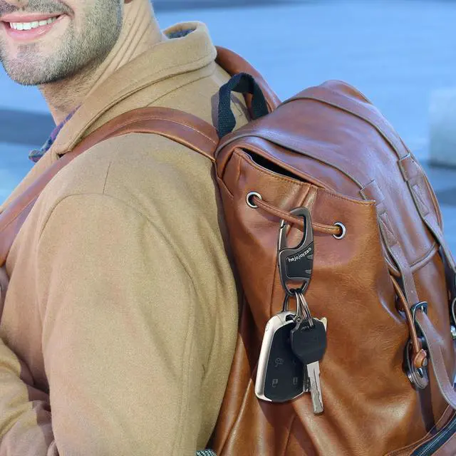 Alt view image 6 of 7 - Keychain with Carabiner Clip, 4 Heavy Duty Key Rings and D Ring for Men's Car Key Fob Holder Fits Belt Loops