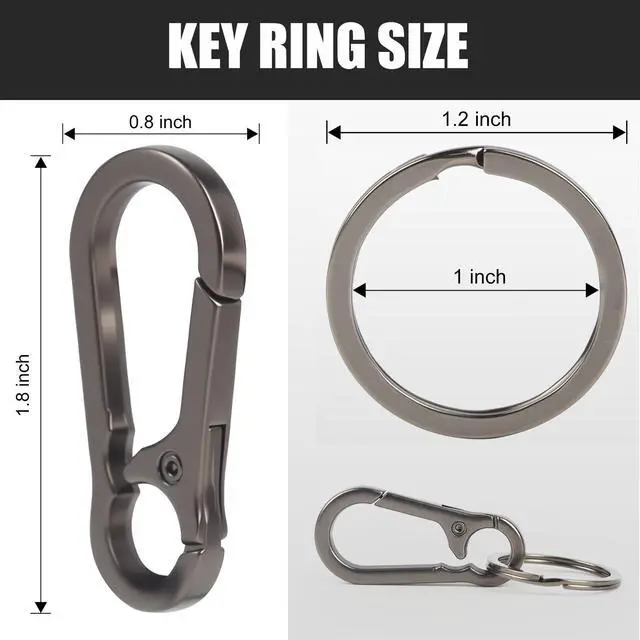 Alt view image 2 of 6 - 4Pcs Keychain for Car Keys, Metal Key Chain Carabiner for Keys, Key Chain Holder Clip Key Organizer Key Ring
