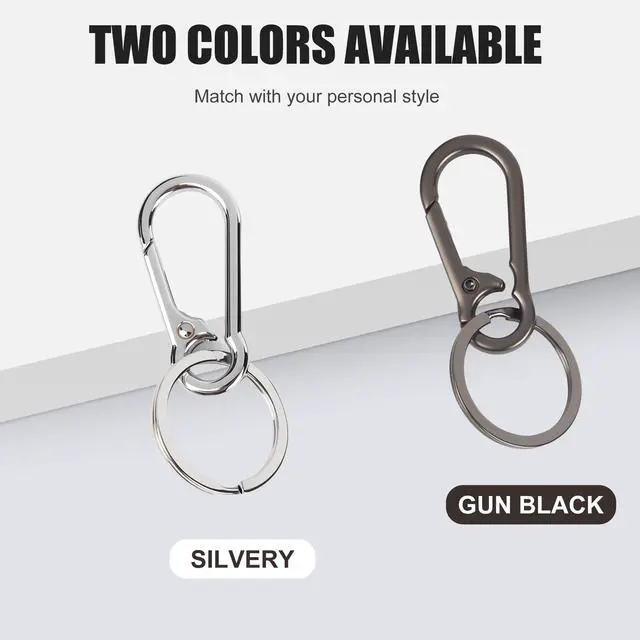 Alt view image 4 of 6 - 4Pcs Keychain for Car Keys, Metal Key Chain Carabiner for Keys, Key Chain Holder Clip Key Organizer Key Ring