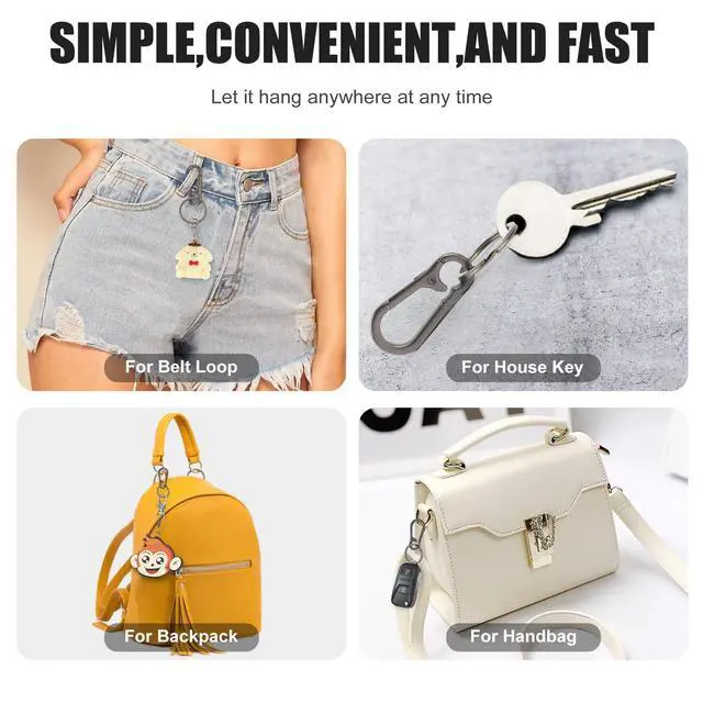 Alt view image 5 of 6 - 4Pcs Keychain for Car Keys, Metal Key Chain Carabiner for Keys, Key Chain Holder Clip Key Organizer Key Ring