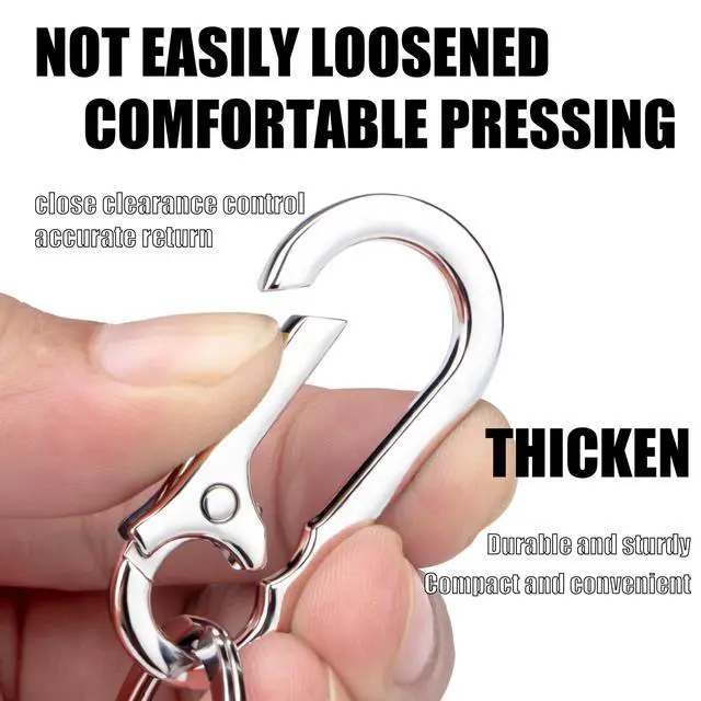 Alt view image 2 of 6 - Metal Keychains Keyring Key Chain Ring Clip Holder Organizer for Home Car Keys Key Finder Women Men (2, Silver Black)