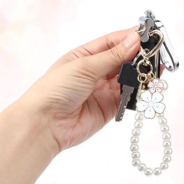 Alt view image 6 of 7 - 2 Pcs Cute Pearl Keychains for Women, Flower Keychain Kit Imitation Pearl Chain Key Chain Golden Car Key Chain Flower Keychain Charm for Girls Purse Bag Accessories