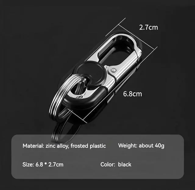 Alt view image 3 of 6 - Men's Car Key Chain 3pcs, Personalized Creative Stainless Steel Car Keychain for Men, Anti-Loss Heavy Duty Metal Key Ring
