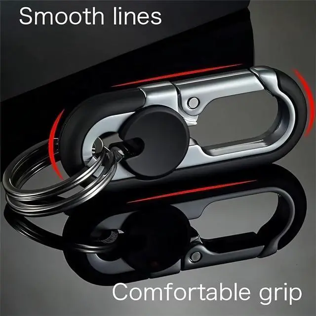 Alt view image 5 of 6 - Men's Car Key Chain 3pcs, Personalized Creative Stainless Steel Car Keychain for Men, Anti-Loss Heavy Duty Metal Key Ring