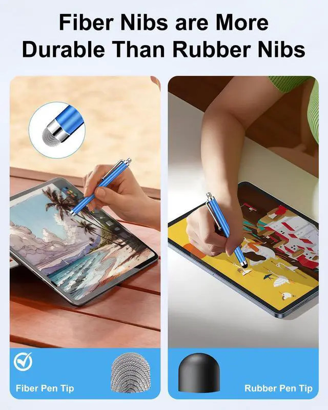 Alt view image 2 of 7 - 15 PCS Stylus Pen for Touchscreen,High Sensitivity Precision Stylus Pen with Durable Fiber Tip,Stylus Compatible for iPad/iPhone/Android Tablets and Touchscreen Devices,10 Colors