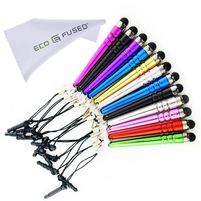 Main image of Stylus Pen Bundle 12 Pack/Short Stylus Pens with 3.5mm Jack Connector - Compatible with All Capacitive Touchscreen Devices - for iPad, iPhone, Samsung Phones, Tablets, Android Tablets and More