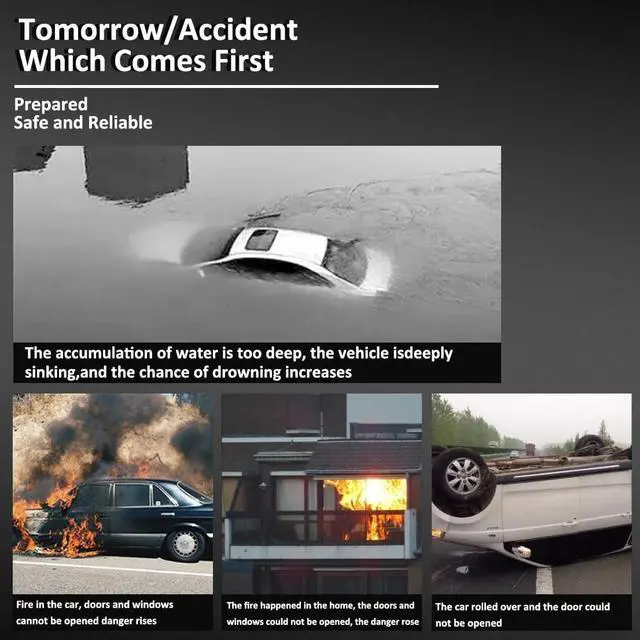 Alt view image 5 of 7 - Safehammer - 2026 Upgraded Safe Hammer Glass Breaker Under Water, Car Hammer Seatbelt Cutter Window Breaker Emergency Escape Tool, Safehammer Glass Breaker for New Cars (3PCS)