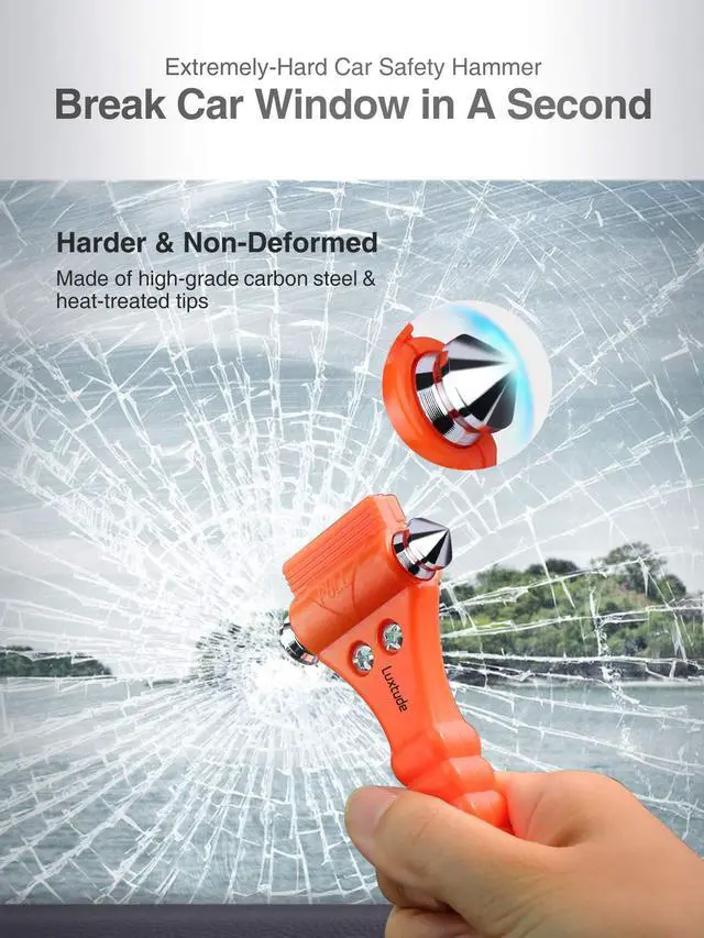 Alt view image 3 of 7 - Window Breaker Seatbelt Cutter, Car Window Breaker, Glass Breaker, Auto Car Escape Tool, 2-in-1 Emergency Glass Hammer, Window Punch Seatbelt Cutter, Life Rescue Tools Kit, 2 Packs