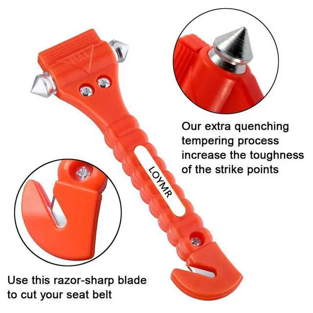 Alt view image 5 of 7 - Car Safety Hammer (2 Pack) - 2-in-1 Emergency Escape Tool with Window Breaker & Seat Belt Cutter for Vehicles, Home & Office