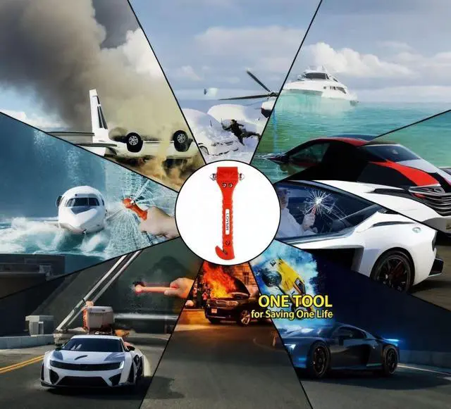 Alt view image 7 of 7 - Car Safety Hammer (2 Pack) - 2-in-1 Emergency Escape Tool with Window Breaker & Seat Belt Cutter for Vehicles, Home & Office