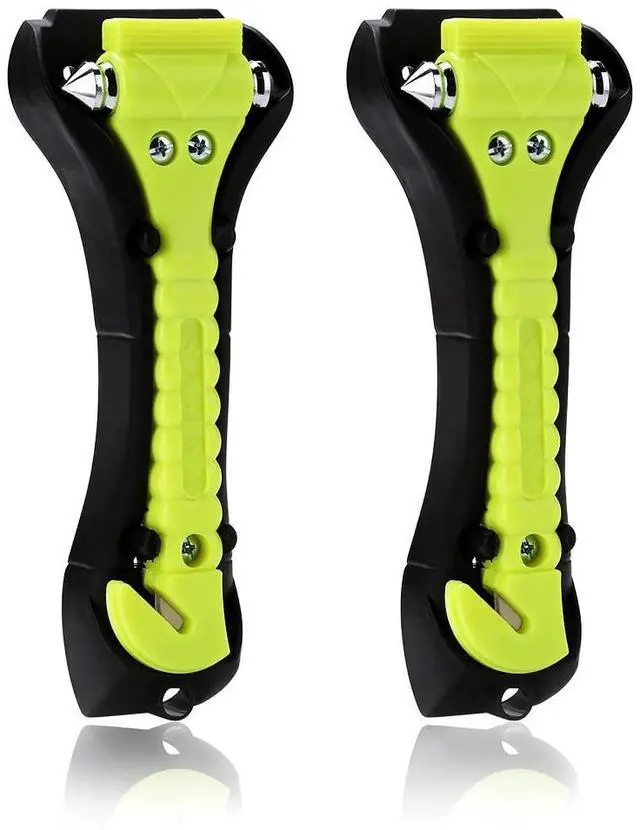 Main image of Car Safety Hammer, Window Glass Hammer Breaker and Seatbelt Cutter, Emergency Automotive Escape Tool, 2-in-1 for Family Rescue, Glow in Dark, Set of 2 (S-02)