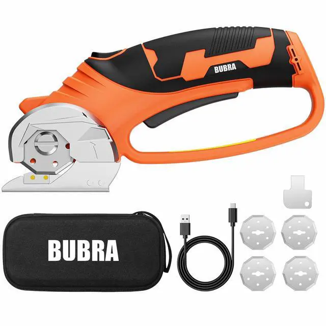 Main image of Cordless Electric Scissors, 4V Cardboard Cutter with 4 Blades, Rechargeable Box Cutter up to 1/3", with Storage Bag, Safety Lock & LED Light, Electric Scissors for Cardboard, Fabric & Carpet