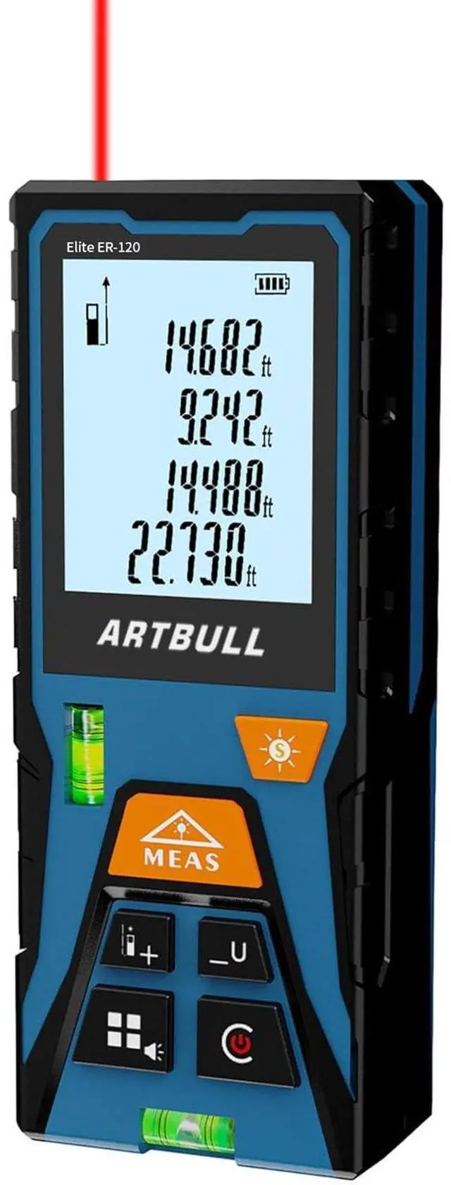 Main image of Laser Distance Meter 393ft Digital Laser Measuring Tool with LCD Backlit Display, Area Volume Pythagorean, ±2mm Accuracy, Class II, Electronic Tape Measure for DIY Construction AAA Battery Powered