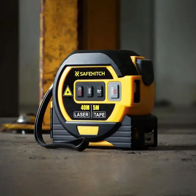 Alt view image 7 of 7 - Laser Tape Measure 3-in-1 with Large LCD Display | Digital Laser Measurement Tool in/ft/m Scales up to 131ft/40M with calculations | Tape Measure 16ft/5M and Cross Line Laser Yellow