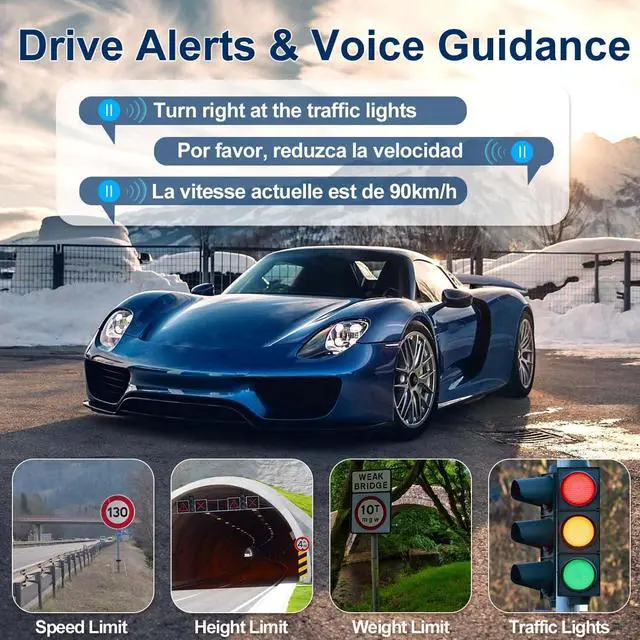 Alt view image 2 of 7 - GPS Navigator for Car with 2026 Latest Maps Free Update, 7 Inch Car GPS Navigation System for Truck Commercial Drivers with POI/Zip Search, Voice Turn Guidance, Speedcam Red Light Alerts, 7 Vehicles