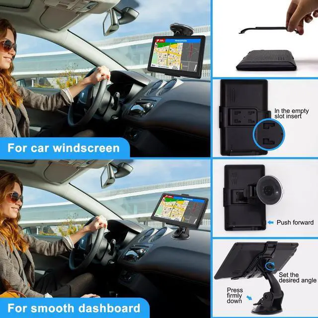 Alt view image 7 of 7 - GPS Navigator for Car with 2026 Latest Maps Free Update, 7 Inch Car GPS Navigation System for Truck Commercial Drivers with POI/Zip Search, Voice Turn Guidance, Speedcam Red Light Alerts, 7 Vehicles