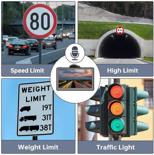 Alt view image 3 of 7 - GPS Navigator for Car with 2026 Maps Lifetime Free Update, 7" Car GPS Navigation System for Vehicles Truck Commercial Drivers with POI/ZIP Search, Support FM, Voice Guidance, Speedcam/Red Light Alerts