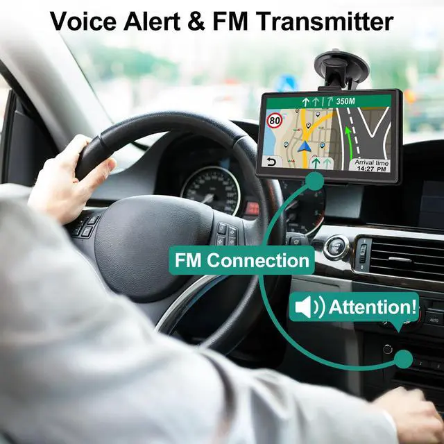 Alt view image 5 of 7 - GPS Navigator for Car with 2026 Maps Lifetime Free Update, 7" Car GPS Navigation System for Vehicles Truck Commercial Drivers with POI/ZIP Search, Support FM, Voice Guidance, Speedcam/Red Light Alerts
