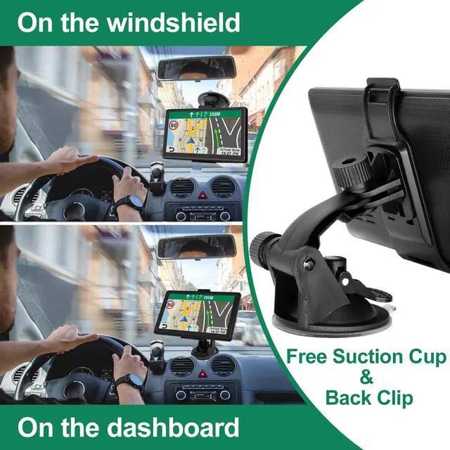 Alt view image 6 of 7 - GPS Navigator for Car with 2026 Maps Lifetime Free Update, 7" Car GPS Navigation System for Vehicles Truck Commercial Drivers with POI/ZIP Search, Support FM, Voice Guidance, Speedcam/Red Light Alerts