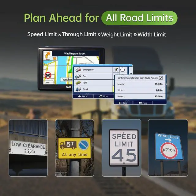 Alt view image 5 of 7 - GPS Navigator for Car, Small Size for Limited Cab, 2026 Offline Map with Free Updates Lifetime, 5-inch Touchscreen, Satallete Navigation, Voice Guidance, Speed & Traffic Alerts, Custom Car Routing