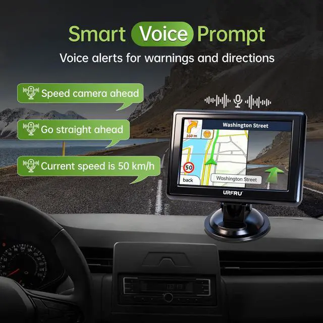 Alt view image 7 of 7 - GPS Navigator for Car, Small Size for Limited Cab, 2026 Offline Map with Free Updates Lifetime, 5-inch Touchscreen, Satallete Navigation, Voice Guidance, Speed & Traffic Alerts, Custom Car Routing