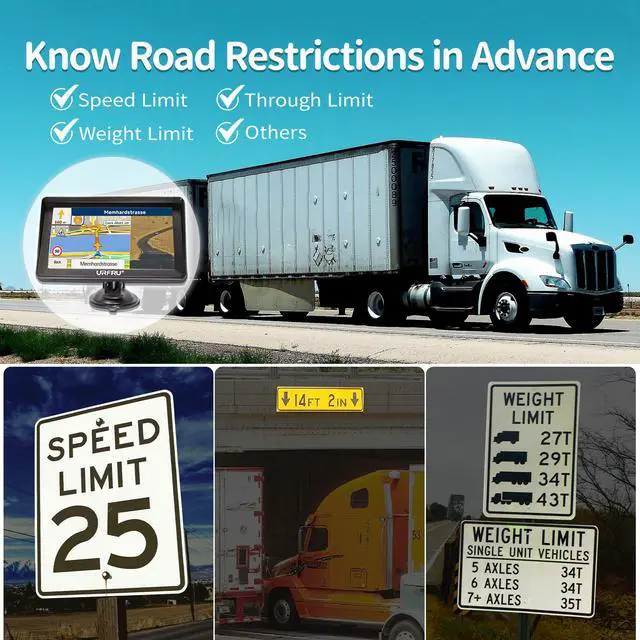 Alt view image 7 of 7 - 7-inch GPS Navigator for Car Truck RV Pickup, 2026 Offline Map with Free Updates Lifetime, Big HD Touchscreen, Satallete Navigation, Voice Guidance, Speed & Traffic Alerts, Custom Truck Routing