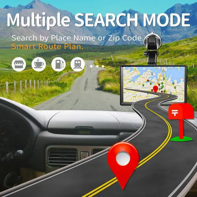 Alt view image 4 of 7 - 7-inch GPS Navigator for Car Truck RV Pickup, 2026 Offline Map with Free Updates Lifetime, Big HD Touchscreen, Satallete Navigation, Voice Guidance, Speed & Traffic Alerts, Custom Truck Routing