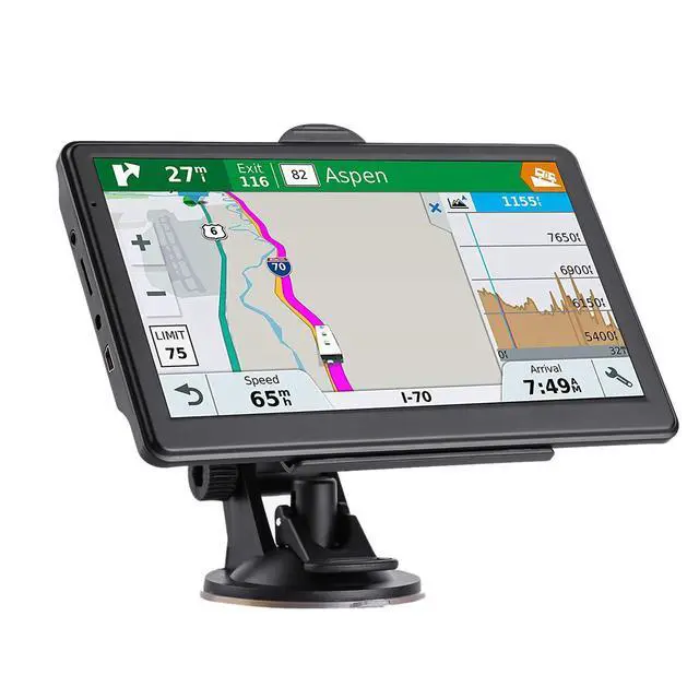 Alt view image 2 of 7 - 7 Inch GPS Navigaton for Car Truck RV, 2025 Latest Map GPS for Car with Free Lifetime Updates, Voice Guidance, Speed Alerts, Custom Routing, HD Touchscreen (Black)