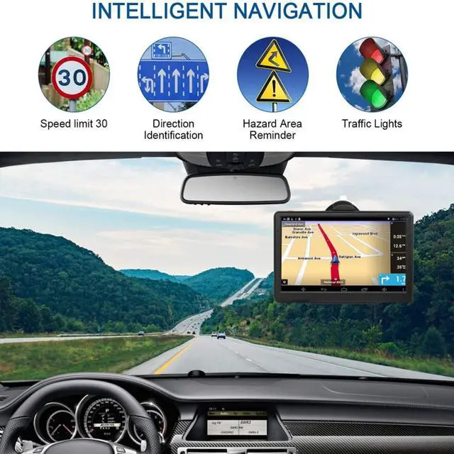 Alt view image 4 of 7 - 7 Inch GPS Navigaton for Car Truck RV, 2025 Latest Map GPS for Car with Free Lifetime Updates, Voice Guidance, Speed Alerts, Custom Routing, HD Touchscreen (Black)