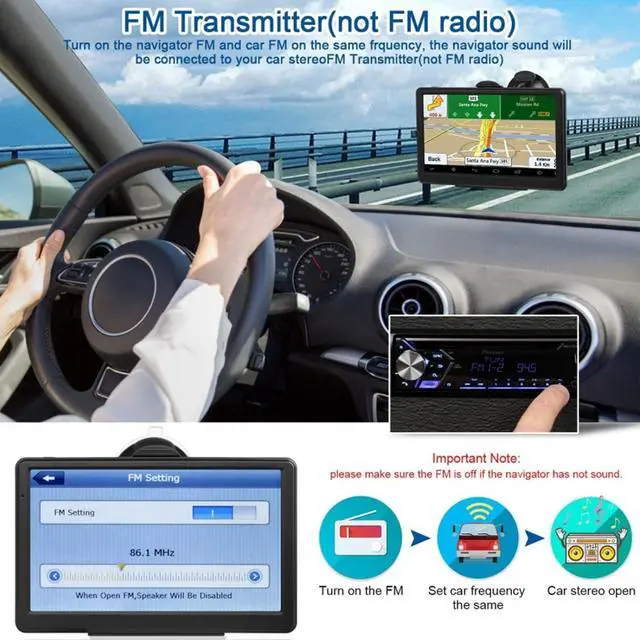 Alt view image 5 of 7 - 7 Inch GPS Navigaton for Car Truck RV, 2025 Latest Map GPS for Car with Free Lifetime Updates, Voice Guidance, Speed Alerts, Custom Routing, HD Touchscreen (Black)