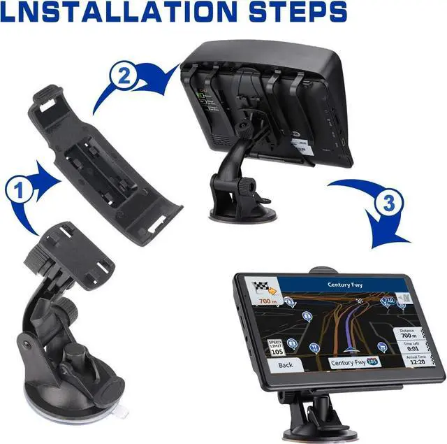 Alt view image 5 of 7 - 7 Inch Car GPS Navigator with 2025 USA Maps, Voice Turn-by-Turn Guidance, Lane Assistance, Speed and Red Light Warning for Vehicles,GPS Satellite Navigator with Free Lifetime Map Update,