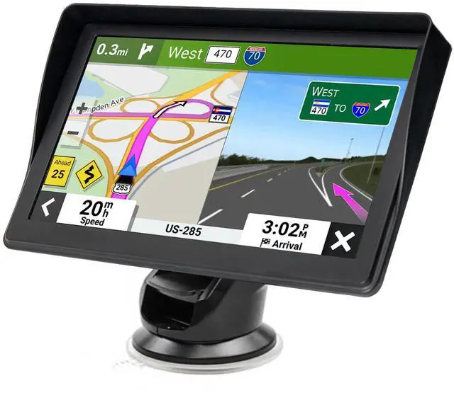 Main image of GPS Navigator for Car Truck RV - 7'' HD Touchscreen Navigation System, Latest 2025 Maps Free Lifetime Updates, Speed & Red Light Warning, Turn-by-Turn Voice Guidance, GPS Navigation for All Cars