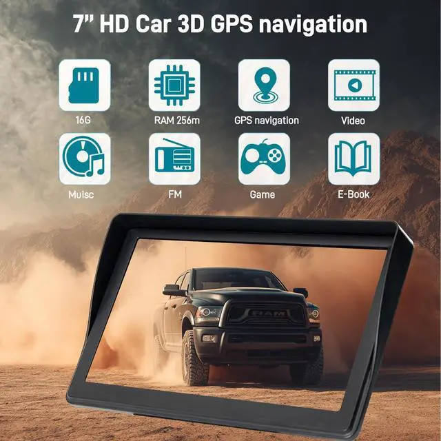 Alt view image 6 of 7 - GPS Navigator for Car Truck RV - 7'' HD Touchscreen Navigation System, Latest 2025 Maps Free Lifetime Updates, Speed & Red Light Warning, Turn-by-Turn Voice Guidance, GPS Navigation for All Cars
