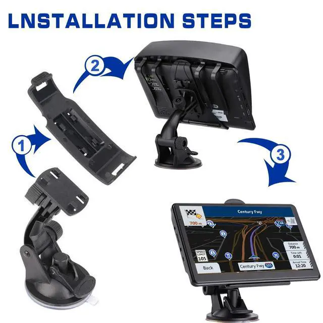 Alt view image 5 of 7 - GPS Navigator for Car Truck RV, 7-inch High-Definition Touch Screen2025 Maps (Free Lifetime Updates), Support Voice Turn Direction Guidance/Speed and Red Light Warning/Custom Truck Routing