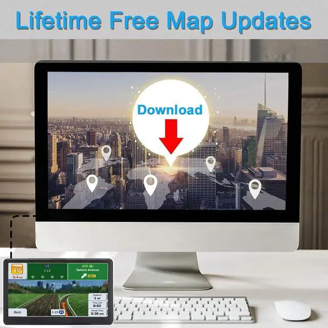 Alt view image 4 of 7 - GPS Navigator for Car Truck RV, 7-inch High-Definition Touch Screen2025 Maps (Free Lifetime Updates), Support Voice Turn Direction Guidance/Speed and Red Light Warning/Custom Truck Routing
